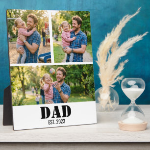 Benutzerdefinierter Papa Jahr Gegründet 3-Bild Fot Fotoplatte