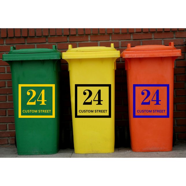 Benutzerdefinierter Papierkorb Recycelnd Bin-Adres Aufkleber (Custom Trash Garbage Recycling Bin Address Number)