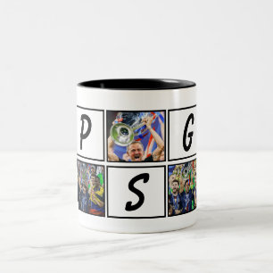 Benutzerdefinierter Paris-Fußballbecher, Personali Zweifarbige Tasse