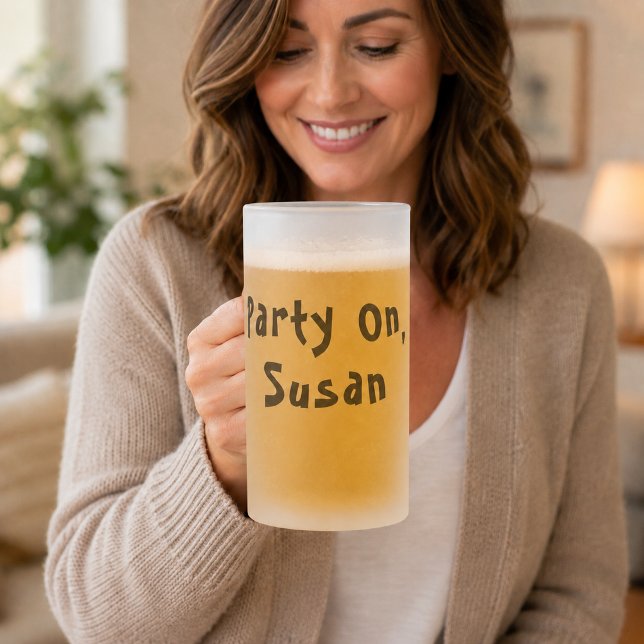 Benutzerdefinierter Partynamen-Zitat Mattglas Bierglas (Party On Custom Name Quote Frosted Glass Beer Mug)