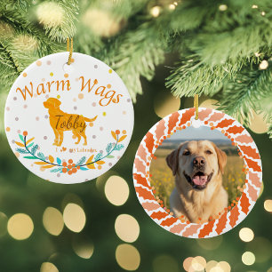 Benutzerdefinierter Pastell-Orange Labrador Retrie Keramik Ornament