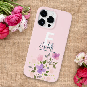 Benutzerdefinierter pastellfarbener Blumenrahmen F Case-Mate iPhone 14 Pro Max Hülle