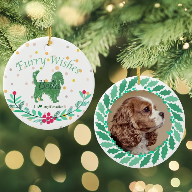 Benutzerdefinierter Pastellgrüner Cavalier King Ch Keramik Ornament (Von Creator hochgeladen)