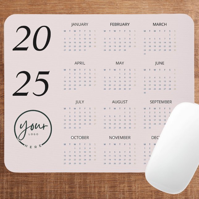 Benutzerdefinierter Pastellrosa 2025-Kalender mit  Mousepad (Von Creator hochgeladen)