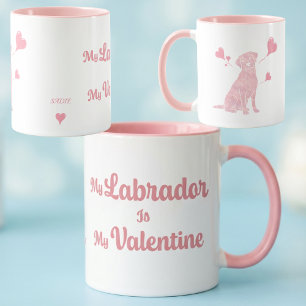 Benutzerdefinierter Pastellrosa Labrador Valentins Tasse