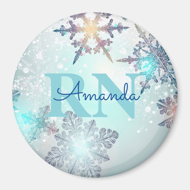 Benutzerdefinierter personalisierter blauer Name R Magnet (Vorne)
