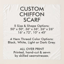 Benutzerdefinierter Personalisierter CHIFFON-SCARF Schal