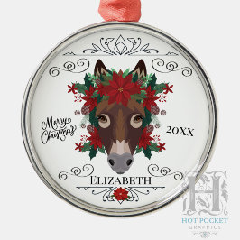 Benutzerdefinierter personalisierter Esel Weihnach Ornament Aus Metall