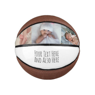 Benutzerdefinierter personalisierter Foto- und Tex Mini Basketball