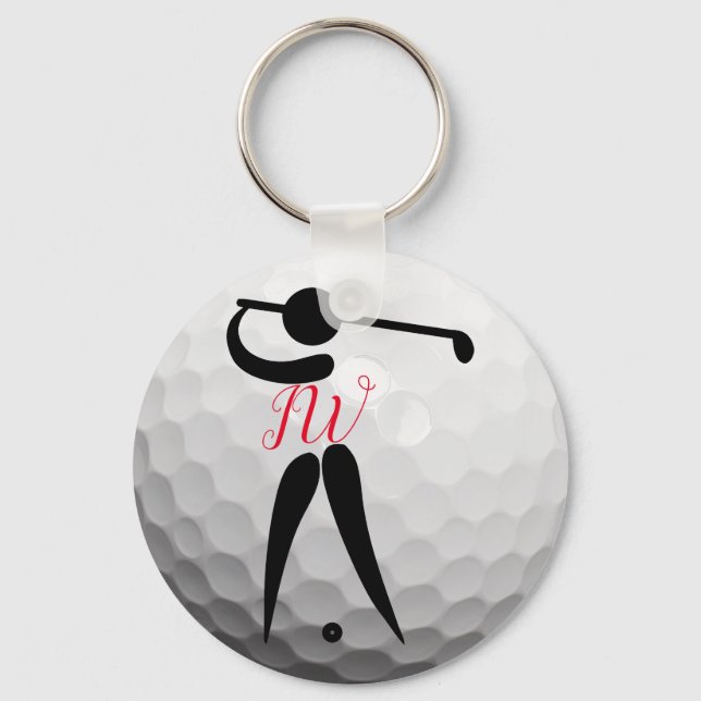 Benutzerdefinierter Personalisierter Golfball-Keyr Schlüsselanhänger (Vorderseite)