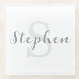 Benutzerdefinierter Personalisierter Monogramm Sch Glasuntersetzer