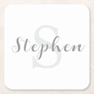 Benutzerdefinierter Personalisierter Monogramm Sch Rechteckiger Pappuntersetzer