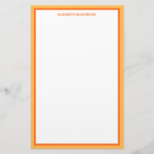 Benutzerdefinierter Personalisierter Name Orange f Briefpapier