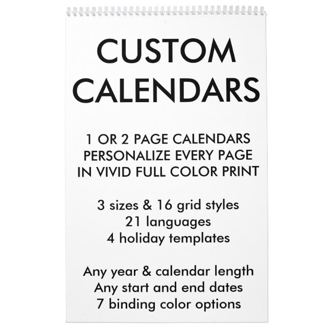 Benutzerdefinierter Personalisierter Single Seite  Kalender (Titelbild)
