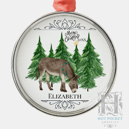Benutzerdefinierter persönlicher Esel Weihnachten Ornament Aus Metall