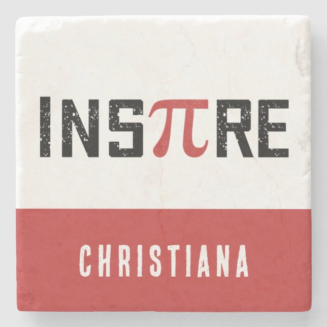 Benutzerdefinierter Pi-Tag Inspiriert | Happy Pi d Steinuntersetzer (Vorderseite)