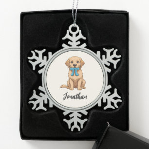 Benutzerdefinierter Pi-Tageshund mit Pi-Symbol H Schneeflocken Zinn-Ornament