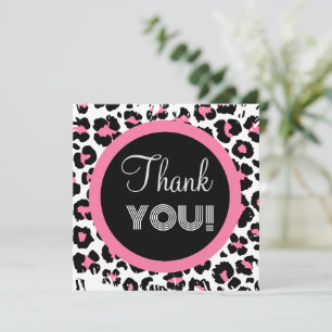 Benutzerdefinierter Pink Schwarz & Weiß Cheetah Dr Dankeskarte