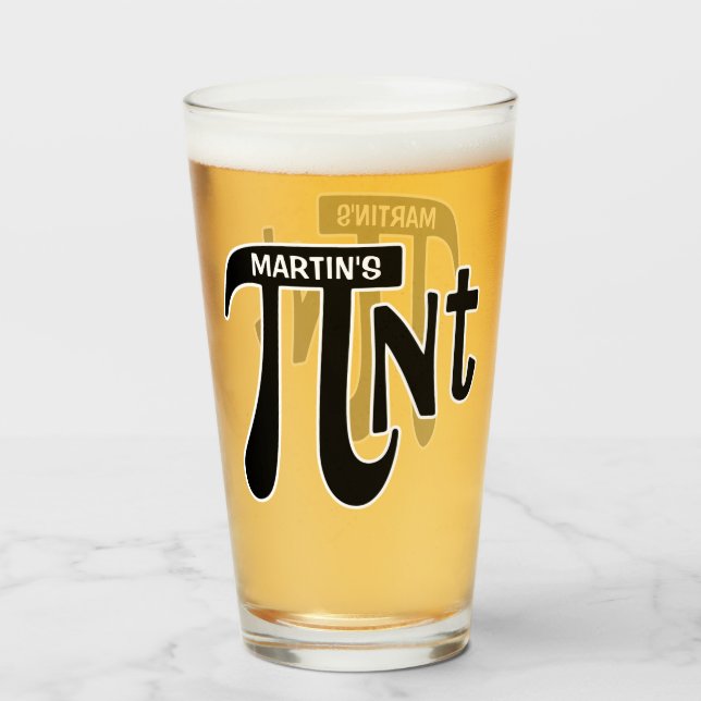 Benutzerdefinierter Pint Pi Glas (Rückseite (gefüllt))