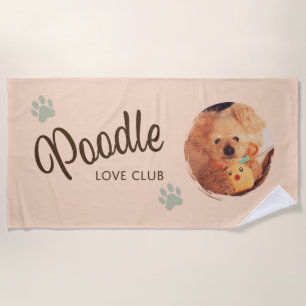 Benutzerdefinierter Poodle-Foto-Liebesclub   Gesch Strandtuch