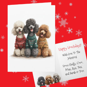 Benutzerdefinierter Poodle Weihnachten Hässlicher  Karte