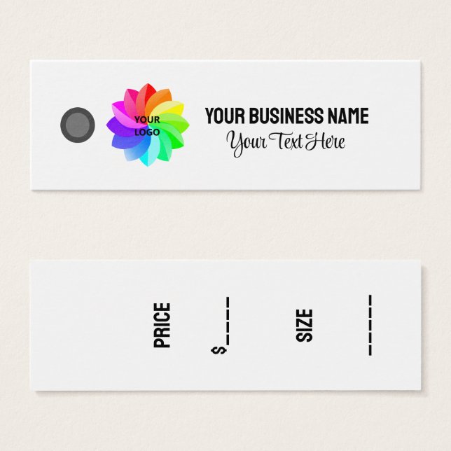 Benutzerdefinierter Preis-Tags Logo-Firmenname (Vorne & Hinten)
