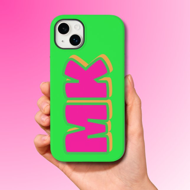 Benutzerdefinierter Preppy-Green-Monogramm-Drop-Sh Case-Mate iPhone Hülle (Von Creator hochgeladen)