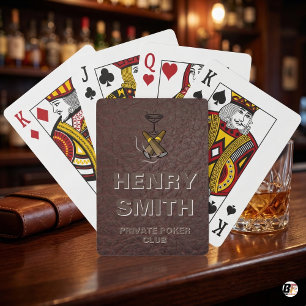 Benutzerdefinierter privater Pokerclub mit Lederst Spielkarten