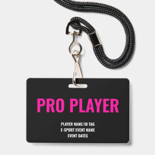 Benutzerdefinierter Pro Player Minimalist E-Sport Ausweis