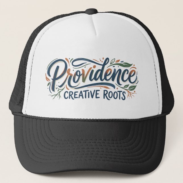 Benutzerdefinierter Providence Leder Patch Trucker Truckerkappe (Vorderseite)