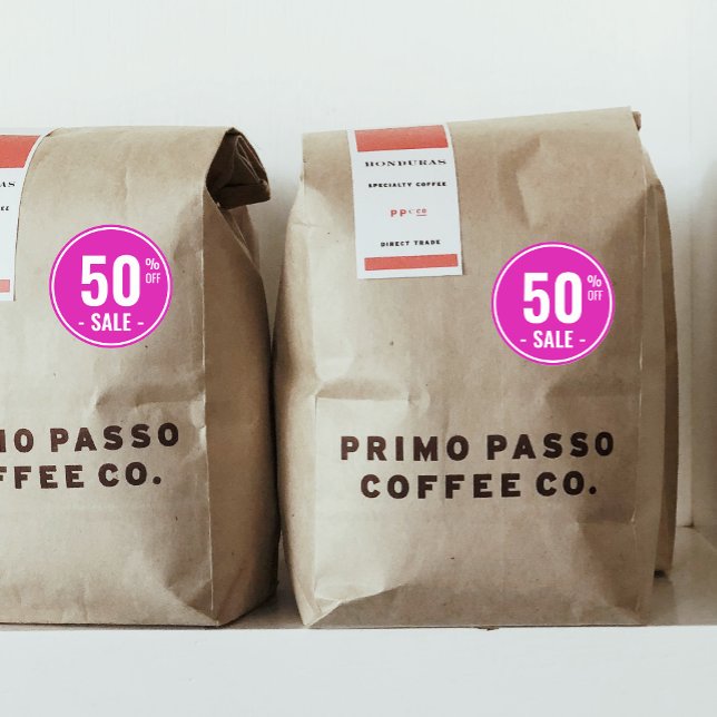 Benutzerdefinierter Prozentsatz des Verkaufsproduk Runder Aufkleber (Classic Magenta 50% SALE Product Classic Round Sticker)