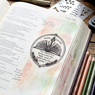 Benutzerdefinierter Psalm 119,105 Bibelvers | Offe Gummistempel