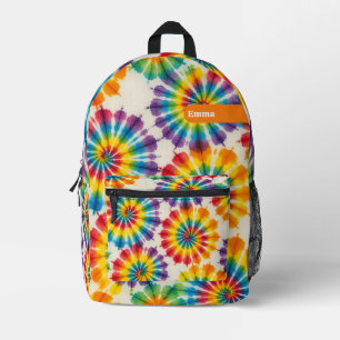 Benutzerdefinierter psychedelischer Tie-Dye-Effekt Bedruckter Rucksack