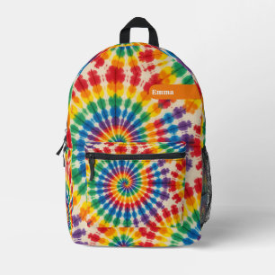 Benutzerdefinierter psychedelischer Tie-Dye-Effekt Bedruckter Rucksack