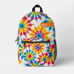 Benutzerdefinierter psychedelischer Tie-Dye-Effekt Bedruckter Rucksack