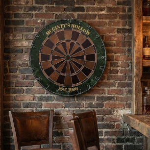 Benutzerdefinierter Pub-Name Grün Marmor & Espress Dartscheibe