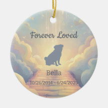 Benutzerdefinierter Pug-Gedenkschmuck – Blue Rainb