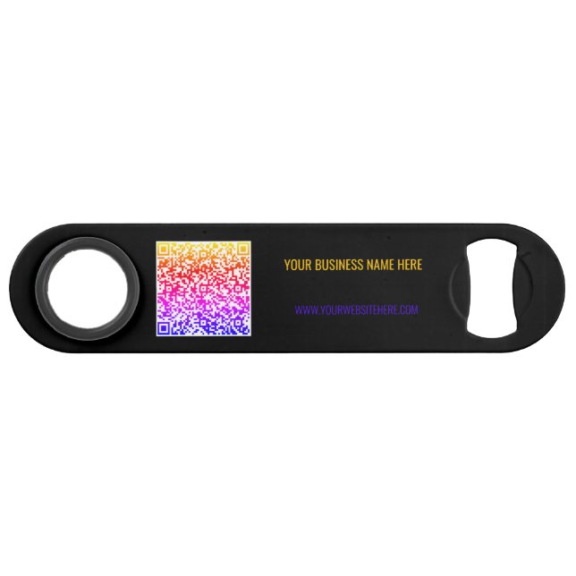 Benutzerdefinierter QR-Code-Bar-Schlüssel - Farben Speed Flaschenöffner (Rückseite Horizontal)