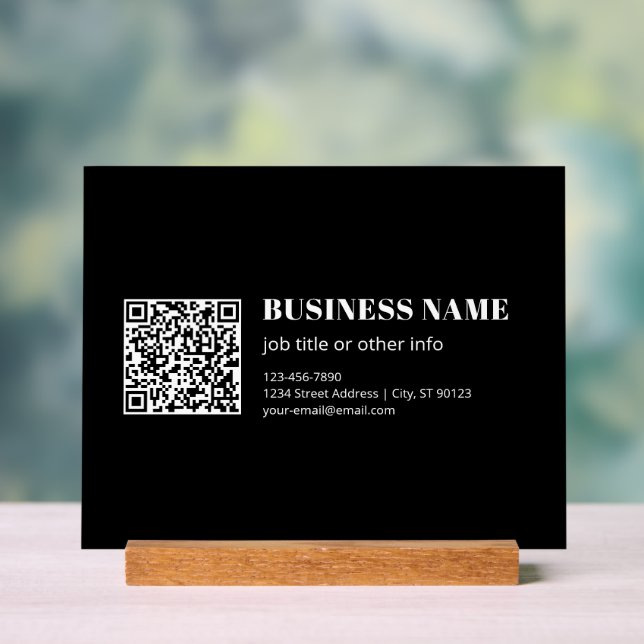 Benutzerdefinierter QR-Code & Bearbeitbarer Retro- Acrylschild (Neutral)