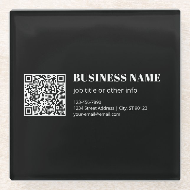 Benutzerdefinierter QR-Code & Bearbeitbarer Retro- Glasuntersetzer (Vorderseite)