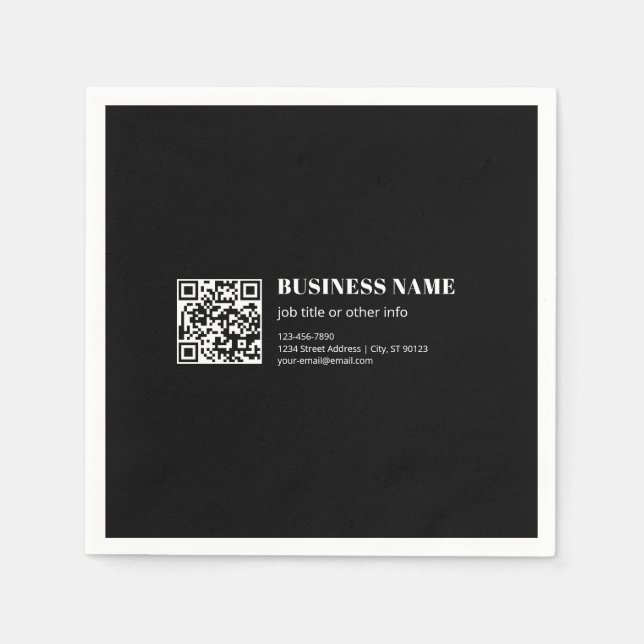 Benutzerdefinierter QR-Code & Bearbeitbarer Retro- Serviette (Vorderseite)