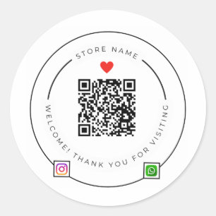 Benutzerdefinierter QR-Code-Danke-Aufkleber Inst Runder Aufkleber