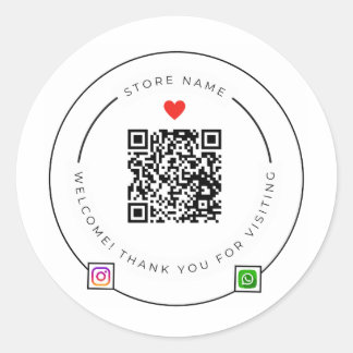Benutzerdefinierter QR-Code-Danke-Aufkleber | Inst Runder Aufkleber