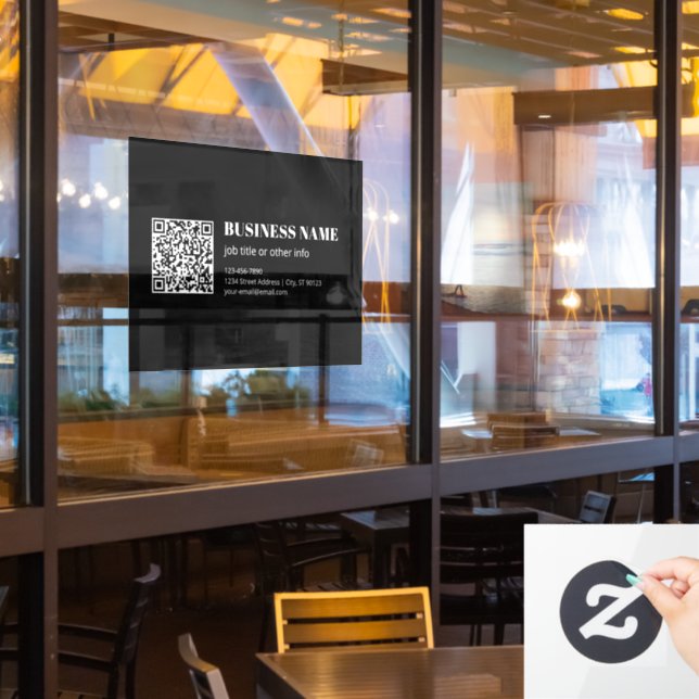 Benutzerdefinierter QR-Code & editierbarer retro-m Fensteraufkleber (Restaurantfenster)