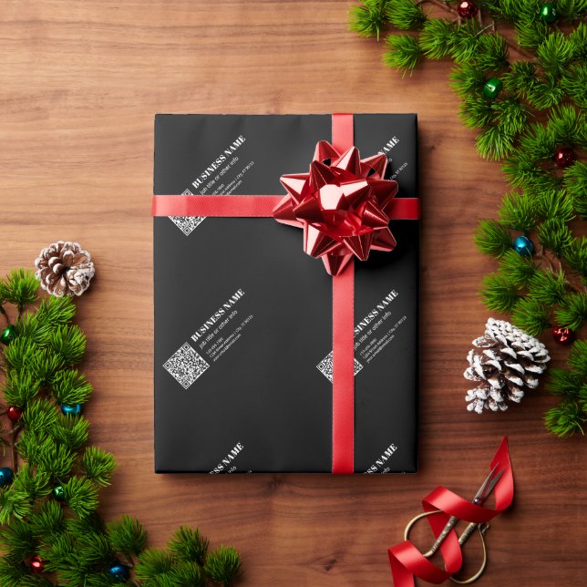 Benutzerdefinierter QR-Code & editierbarer retro-m Geschenkpapier (Feiertagsgeschenk)