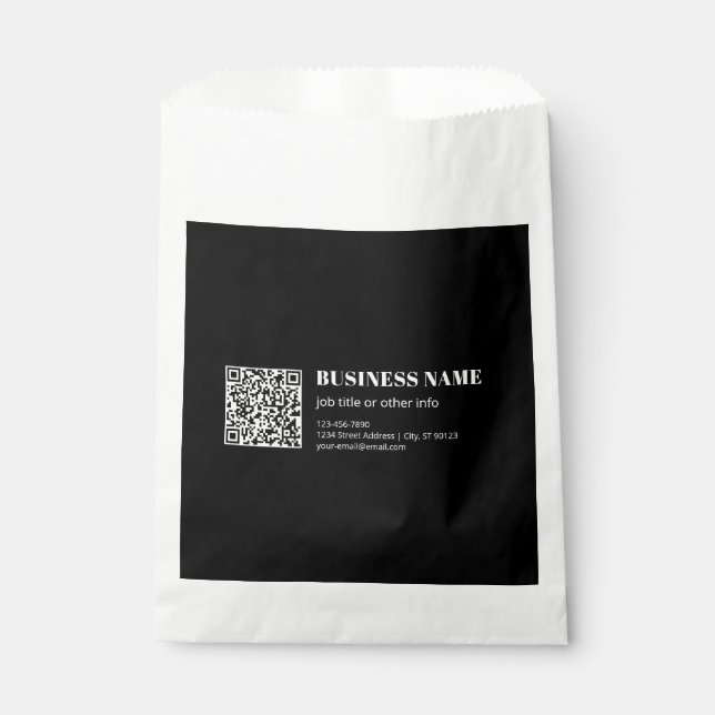 Benutzerdefinierter QR-Code & editierbarer retro-m Geschenktütchen (Vorderseite)