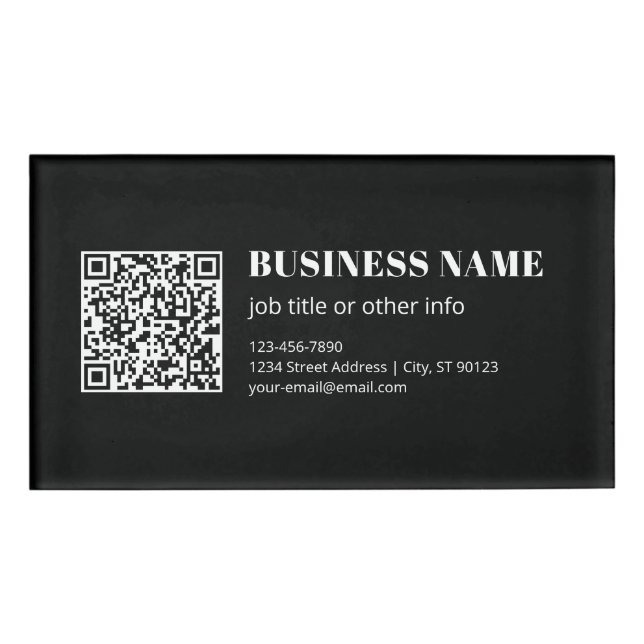 Benutzerdefinierter QR-Code & editierbarer retro-m Namenschild (Vorderseite)