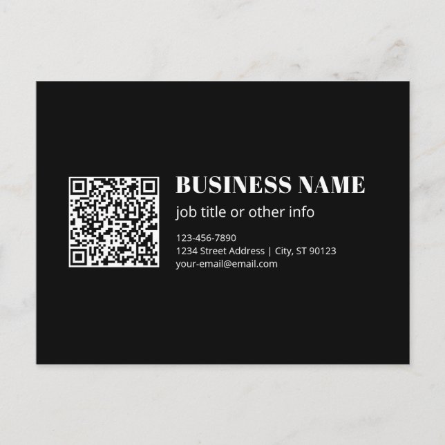 Benutzerdefinierter QR-Code & editierbarer retro-m Postkarte (Vorderseite)