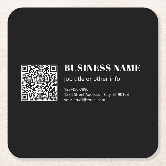 Benutzerdefinierter QR-Code & editierbarer retro-m Rechteckiger Pappuntersetzer (Vorderseite)