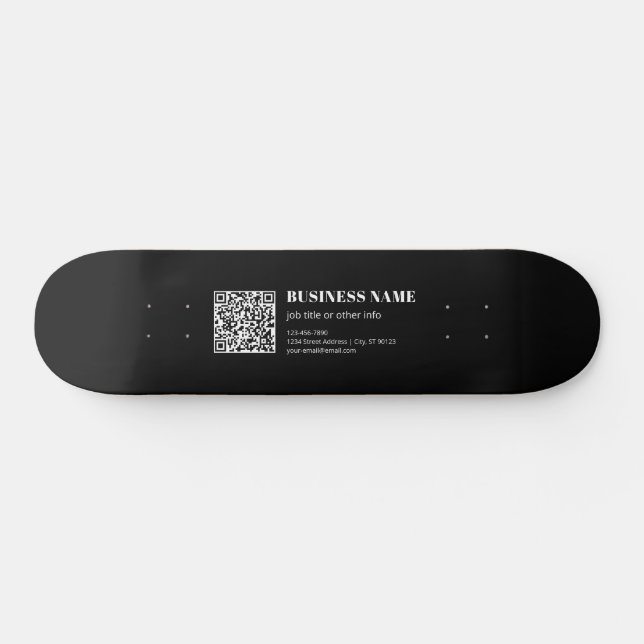 Benutzerdefinierter QR-Code & editierbarer retro-m Skateboard (Horizontal)